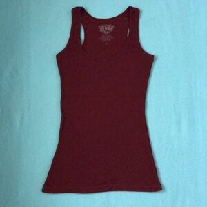 ELLEMENNO tank top burgundy ribbed racer back made in Bangladesh size L